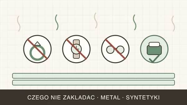 Czego nie wolno w saunie? Metal, syntetyki, biżuteria